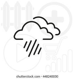 line icon of heavy rain