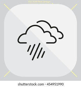 line icon of heavy rain
