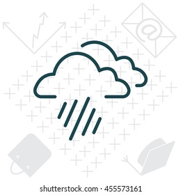 line icon of heavy rain