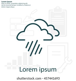 line icon of heavy rain