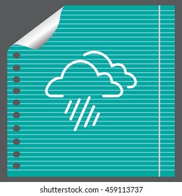 line icon of heavy rain