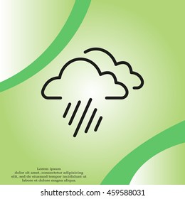 line icon of heavy rain