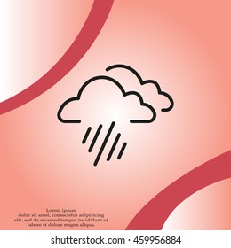line icon of heavy rain