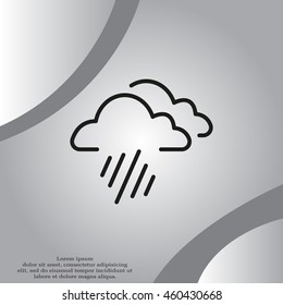 line icon of heavy rain