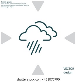 line icon of heavy rain