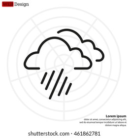 line icon of heavy rain