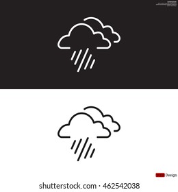 line icon of heavy rain