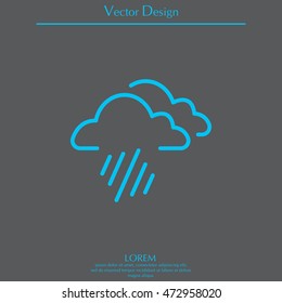 line icon of heavy rain