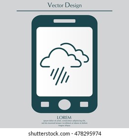 line icon of heavy rain