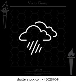 line icon of heavy rain
