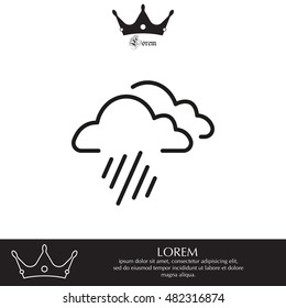line icon of heavy rain