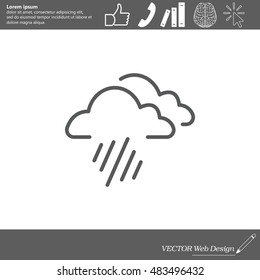 line icon of heavy rain