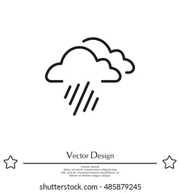 line icon of heavy rain