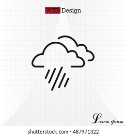 line icon of heavy rain