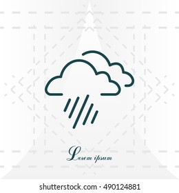 line icon of heavy rain