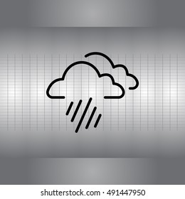 line icon of heavy rain