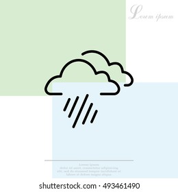 line icon of heavy rain