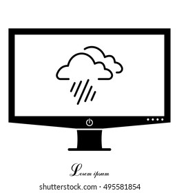 line icon of heavy rain