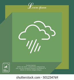 line icon of heavy rain