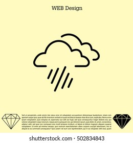 line icon of heavy rain
