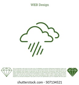 line icon of heavy rain