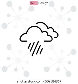 line icon of heavy rain