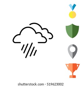 line icon of heavy rain
