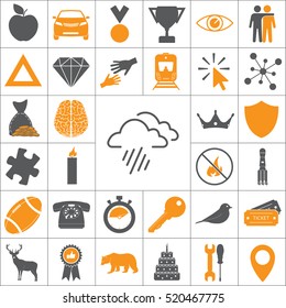 line icon of heavy rain