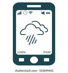 line icon of heavy rain