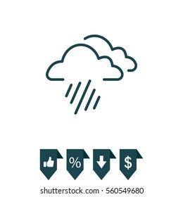 line icon of heavy rain