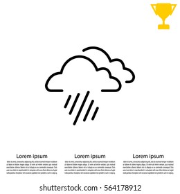 line icon of heavy rain