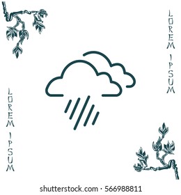 line icon of heavy rain