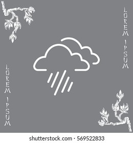line icon of heavy rain