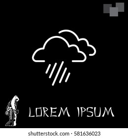 line icon of heavy rain