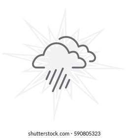 line icon of heavy rain