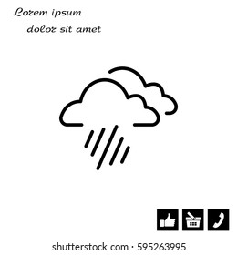 line icon of heavy rain