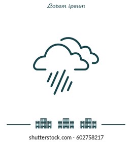 line icon of heavy rain