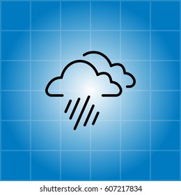 line icon of heavy rain