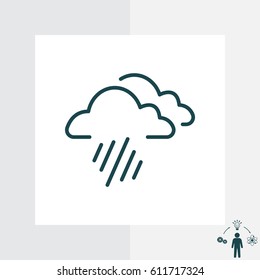 line icon of heavy rain