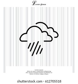 line icon of heavy rain