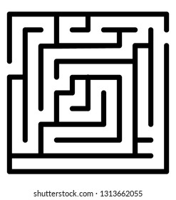 Line icon of a hedge maze 