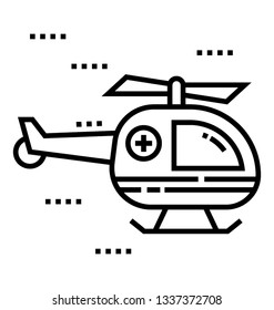 Line icon of helicopter 