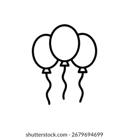 Vector de globos de helio sobre un fondo blanco Icono de Vector sobre un fondo blanco