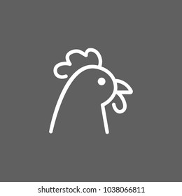 Line icon of hen head. Chicken, poultry, poultry store. Food concept. Can be used for topics like farming, supermarket, livestock