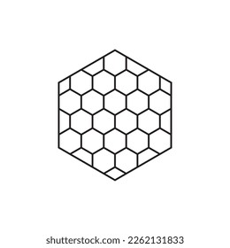 line icon hexagonal design vector isolated on white background.