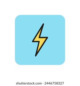 Icono de línea del símbolo de alta tensión. Electricidad, energía, rayos. Símbolo de energía. Se puede utilizar para pictogramas, iconos web, Botones