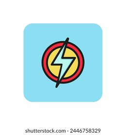 Line icon of high voltage symbol in circle. Electricity, electric charge, spark. Energy symbol. Can be used for pictograms, web icons, buttons