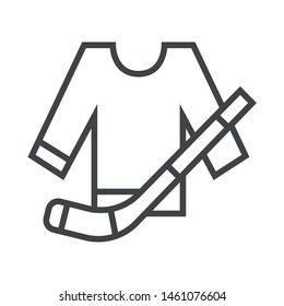Line icon hockey accessories. Simple vector illustration with ability to change.