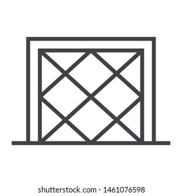 Line icon hockey goal. Simple vector illustration with ability to change.