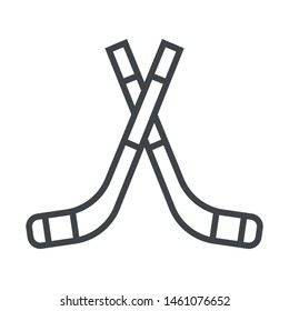 Line icon hockey stick. Simple vector illustration with ability to change.